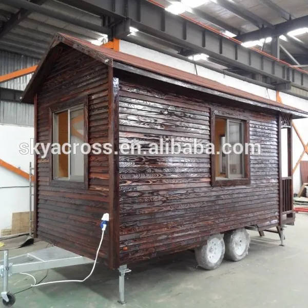 Prefabrik ahşap kabin tiny ev seyahat camper karavan römork mobil ev ile tekerlekler