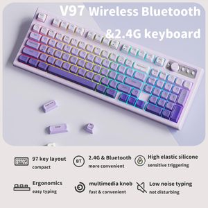 EWEADN bàn phím máy tính xách tay văn phòng chơi game Bàn phím máy tính xách tay 95% PBT đèn nền RGB bàn phím gõ êm chống bắn tung tóe trục Kailh mới - Product Image 4