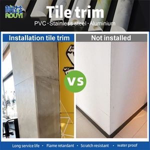 Nhà Máy Bán buôn OEM ODM biệt thự không thấm nước tường góc TRIM gạch ceram 10 mét PVC góc TRIM PVC gạch TRIM - Product Image 5