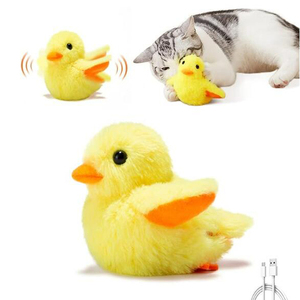 Juguetes para gatos, pato aleteo recargable de 4 pulgadas con hierba gatera SilverVine, canto de cuac realista, batiendo alas, kit activado por contacto Kicker - Product Image 1