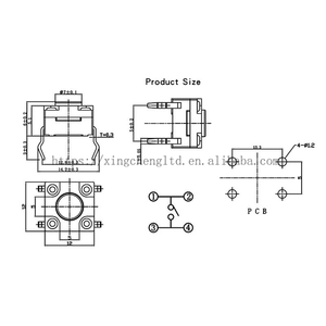 12x12mm Panel Waterproof Tact <strong>Switch</strong> 12x12x9 Dustproof <strong>Switch</strong> 4Pin DIP Micro Buttons 12*12*9mm - Product Image 5