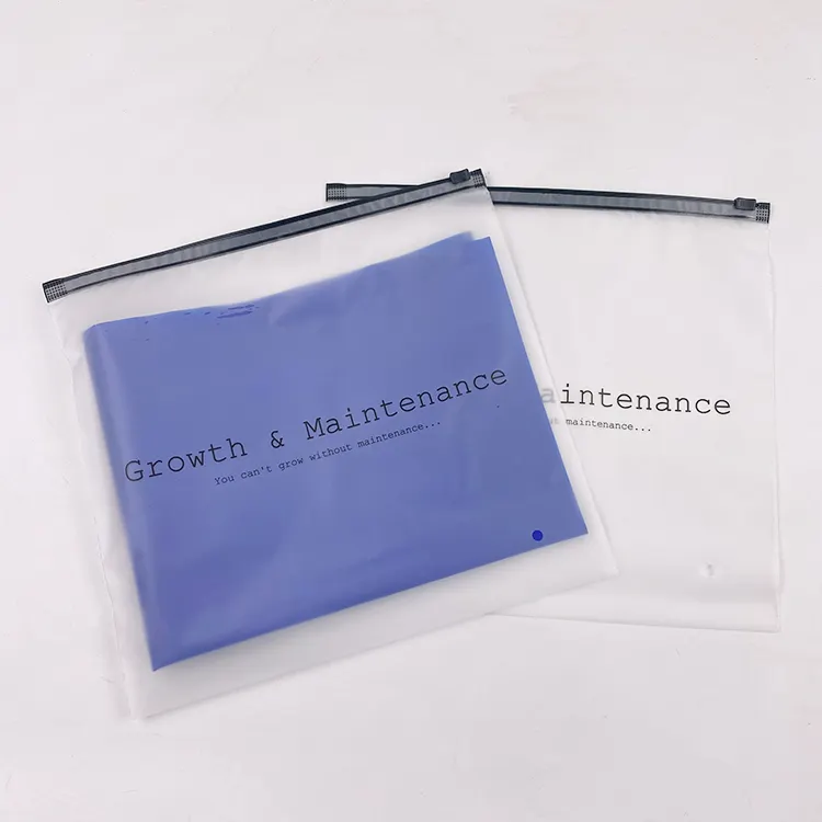 wholesale custom logo frosted plastic bag clothes zip lock self sealing bag clothing packaging frosted zipper bags printed logo