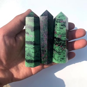 Bulk Großhandel Nature del stein Zauberstäbe Heils teine Quarz turm Roter Rubin In Zoisite Point