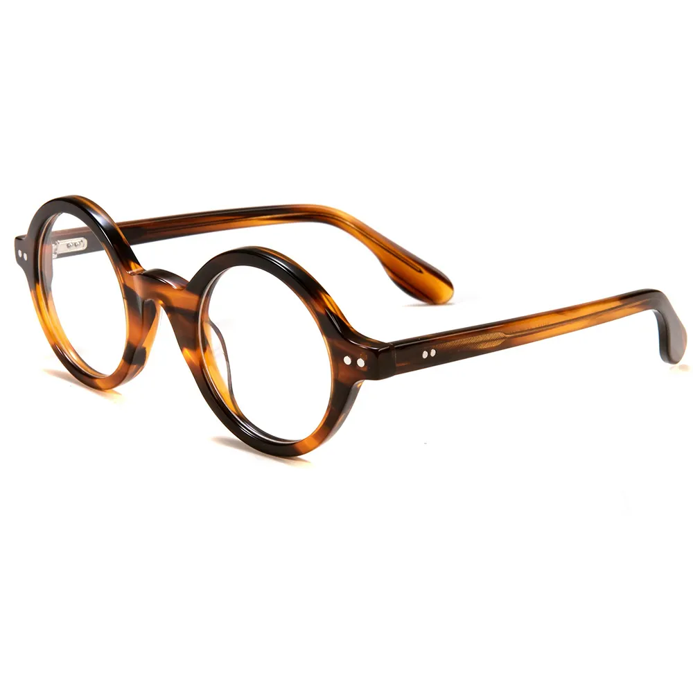 Montature per occhiali da vista in acetato fatte a mano di piccole dimensioni con montatura rotonda classica di moda