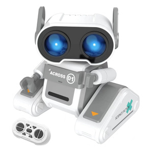 Dowellin 2,4 г RC робот игрушки для детей перезаряжаемый пульт дистанционного управления эмо робот игрушка с блестящими 7 видов цветов светодиодными глазами - Product Image 5
