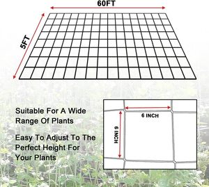 5 x 60 Fuß Hydroponik HDPE Polyester Nylon Pflanzen Netz Unterstützung Schlitz weiches Netz Netz für Kletterpflanzen - Product Image 2