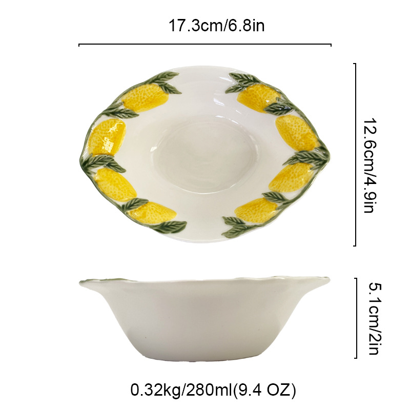 Yellow 6 inch lemon bowl