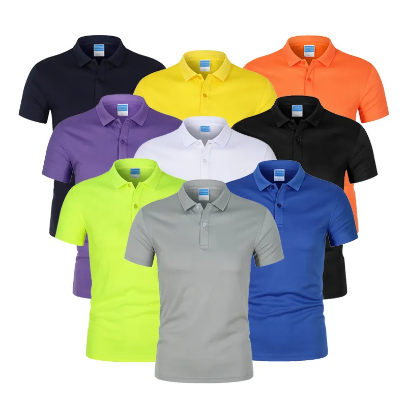 Summer Polyester Quick Dry Polo Shirts Wholesale China Custom Logo Print Workwear Office Staff Uniform Polo Shirts