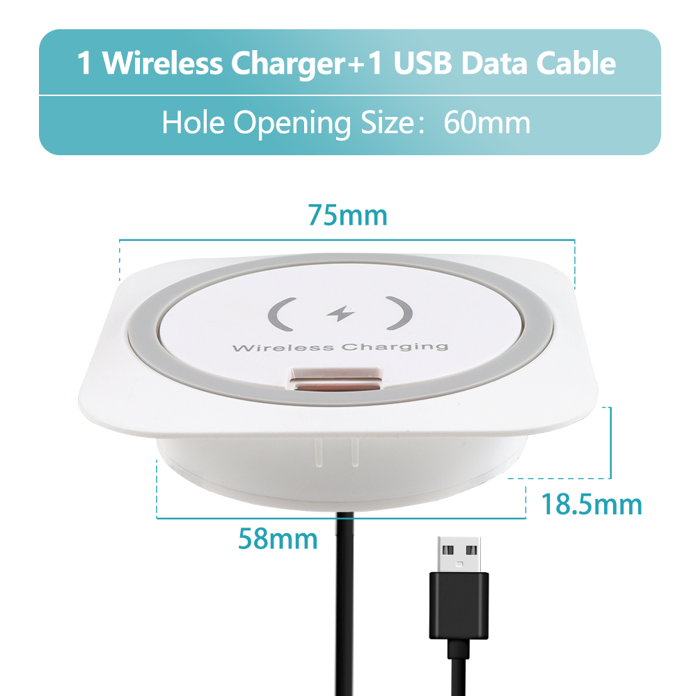 Blanc, chargeur sans fil 15 W + port de chargement USB A+C