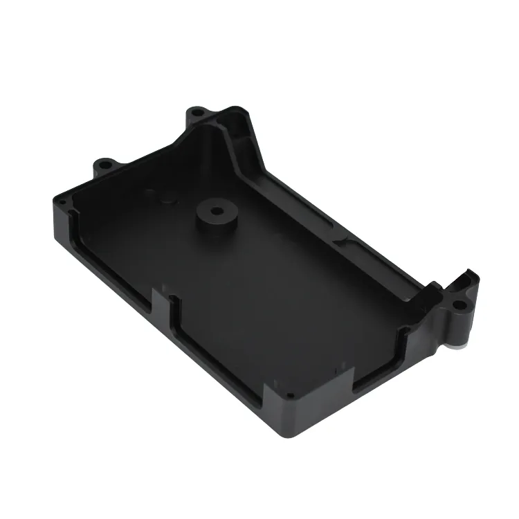 Caja de piezas mecanizadas CNC/montaje en placa OEM mecanizado de aluminio anodizado negro personalizado