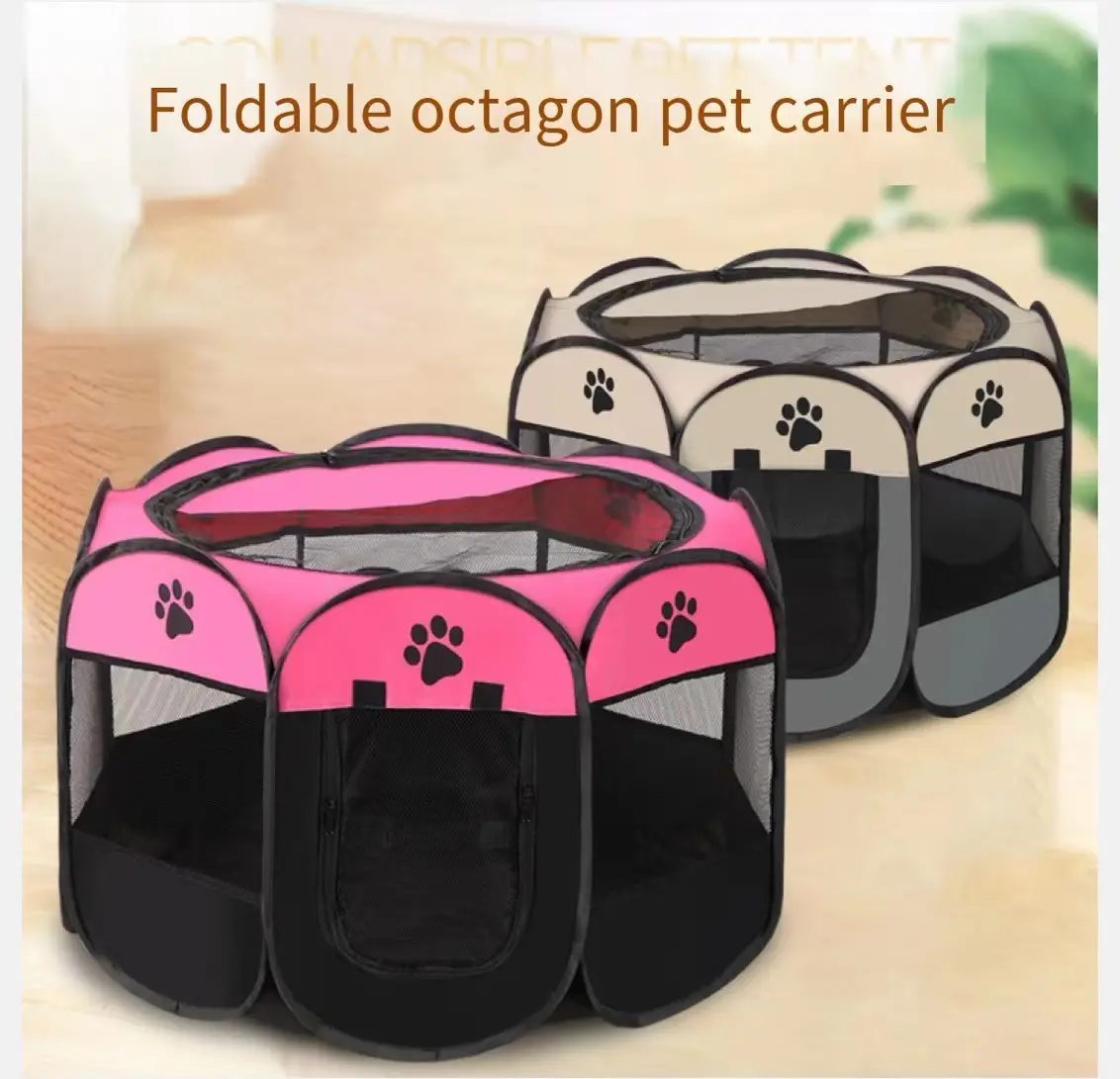 Oxford cloth foldable animal Octagonal pet cages kennels dog fence pet tent cages for dogs pet carriers cat cage dog kennel