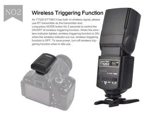 尼康奥林巴斯DSLR内置闪光灯触发基本照明工具佳能Godox TT520II无线相机闪光灯 - Product Image 3