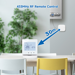 Белый сенсорный ЖК-экран RF беспроводной Tuya WiFi еженедельная программа 0,5 градусов точность газовый котел термостат с приемником - Product Image 4