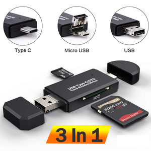 Sd卡读卡器USB C读卡器3合1 USB 2.0 TF/Mic SD智能存储卡读卡器C型OTG闪存驱动器读卡器适配器 - Product Image 2