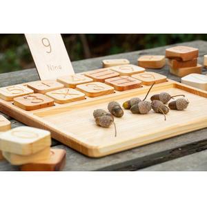 Custom Wooden Children Gift Educational <strong>Counting</strong> Tray Wooden Math Board with Numbers and <strong>Symbols</strong>