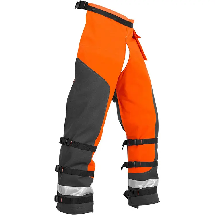 Pantaloni motosega alta Vis Sturdyarmor Forester grembiule stile arancione protezione gamba nera sicurezza tecnico avvolgente Chaps Chaps pantaloni