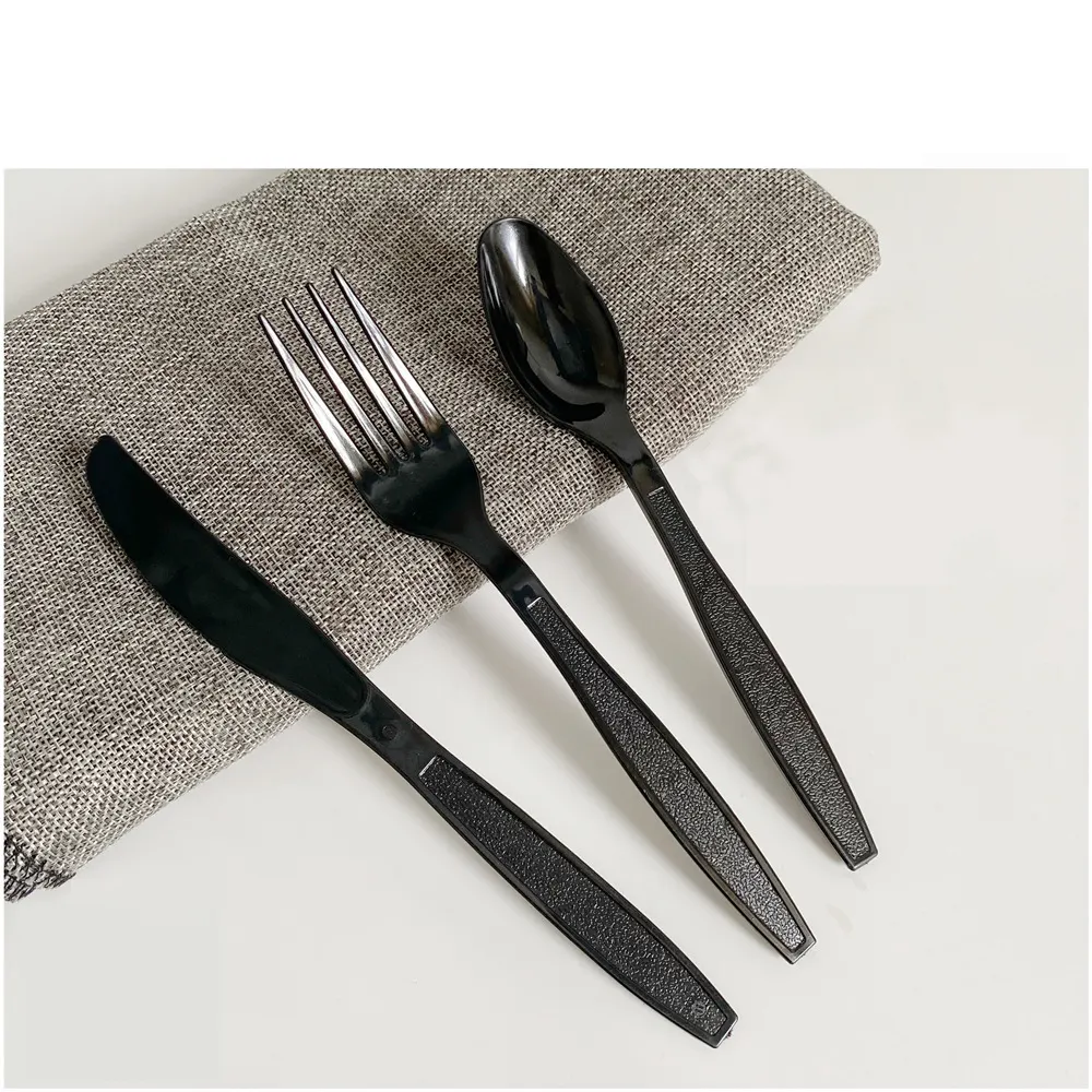 Utensili monouso cucchiaio portatile forchetta porta via forchetta e cucchiaio di plastica
