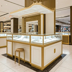 高端定制木质玻璃展示柜豪华手表珠宝钻石展示柜柜台珠宝展示柜售货亭