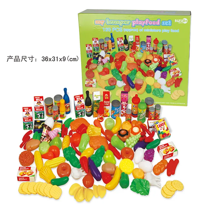 plastic food toy 120 pc fast food play set toys kitchen game