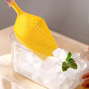 Qua biên giới PP dài rãnh Muỗng Tách Nước Nhà Bếp Lọc Silicone Ice Scoop mì Lọc thoát nước muỗng - Product Image 2