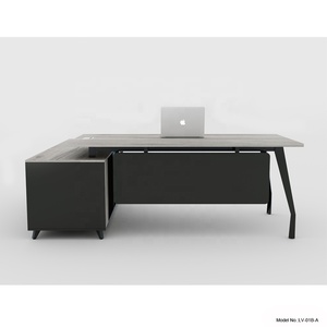 豪华 v形框架腿办公桌办公桌木制 l形行政办公桌 - Product Image 5