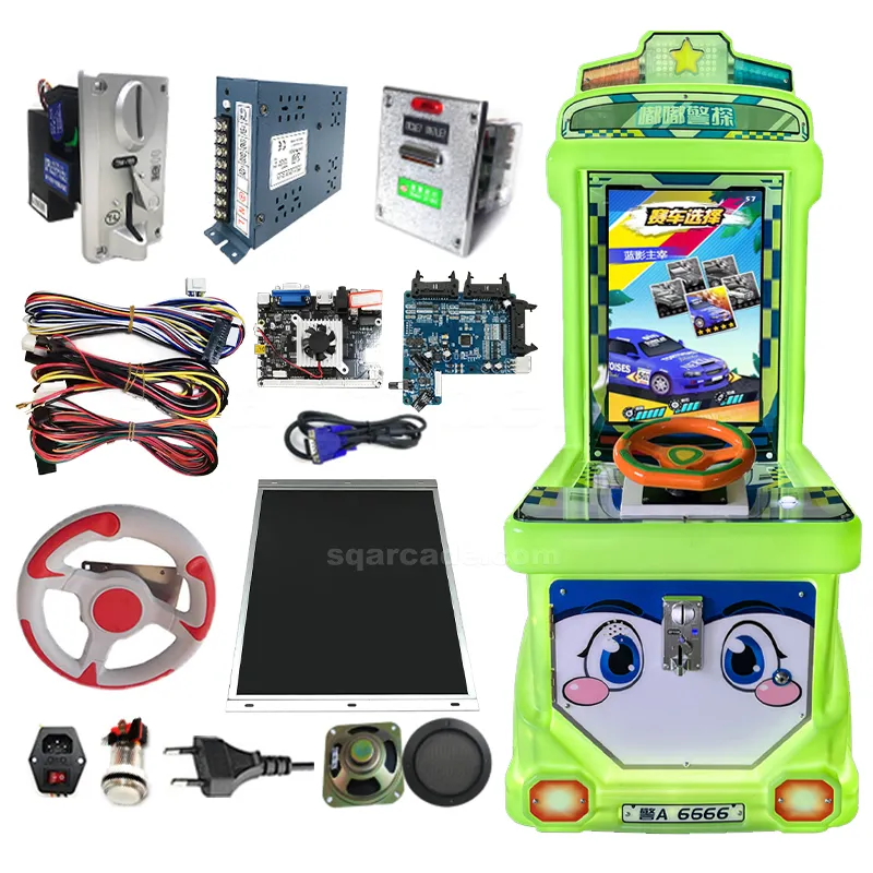 Arcade Simulação Ticket Video Game Machine Carro de Corrida Kid Racing Game Machine Motherboard Steering Wheel kits