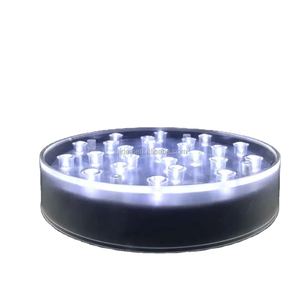 6 inch forma redonda LED Base de luz branca ou branca quente para vaso LED Undervase Light para casa ou decoração do casamento