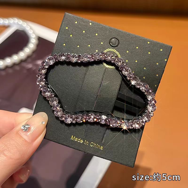 4 clips BB en strass nuage violet