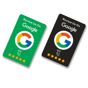 Бесплатная дизайнерская пользовательская карта Google Review NFC офсетная печатная деловая RFID магнитная карта, представленная на Google Business US RFID карты - Product Image 1