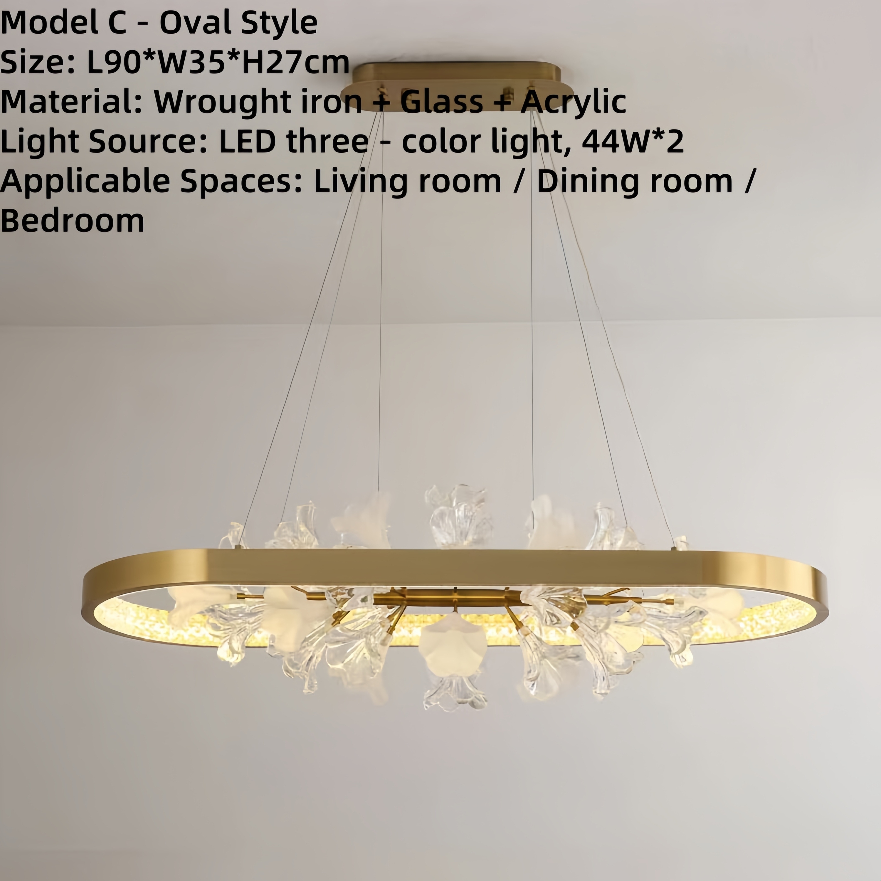 Gold Oval L90*W35*H27cm