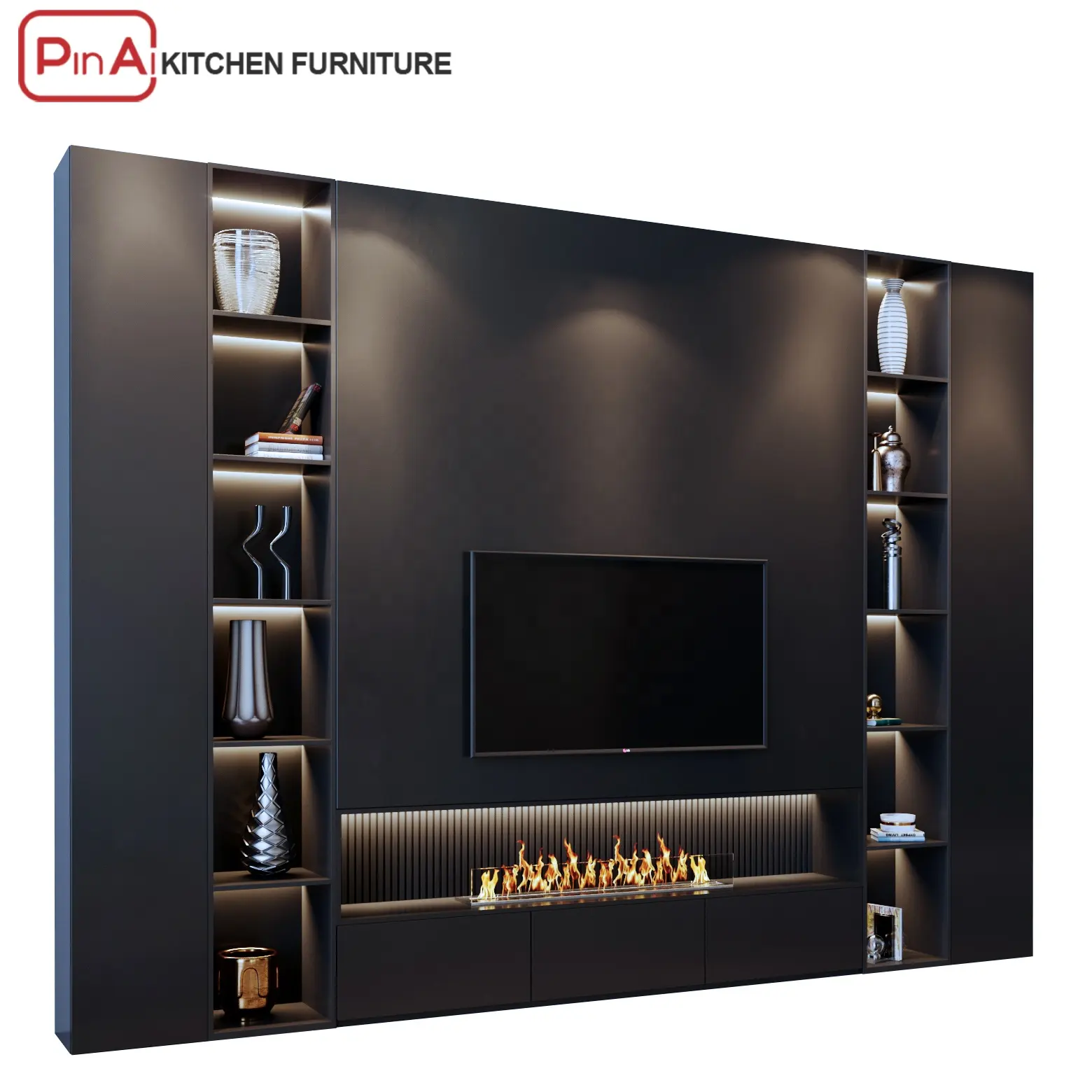 PINAI-muebles modernos de diseño de lujo para sala de estar, armario de tv montado en la pared