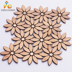 Phong cách hiện đại Rose hướng dương Gạch <span class=keywords><strong>Mosaic</strong></span> thép không gỉ khách sạn Trung tâm mua sắm hoa đỏ kim loại Gạch <span class=keywords><strong>Mosaic</strong></span> - Product Image 1