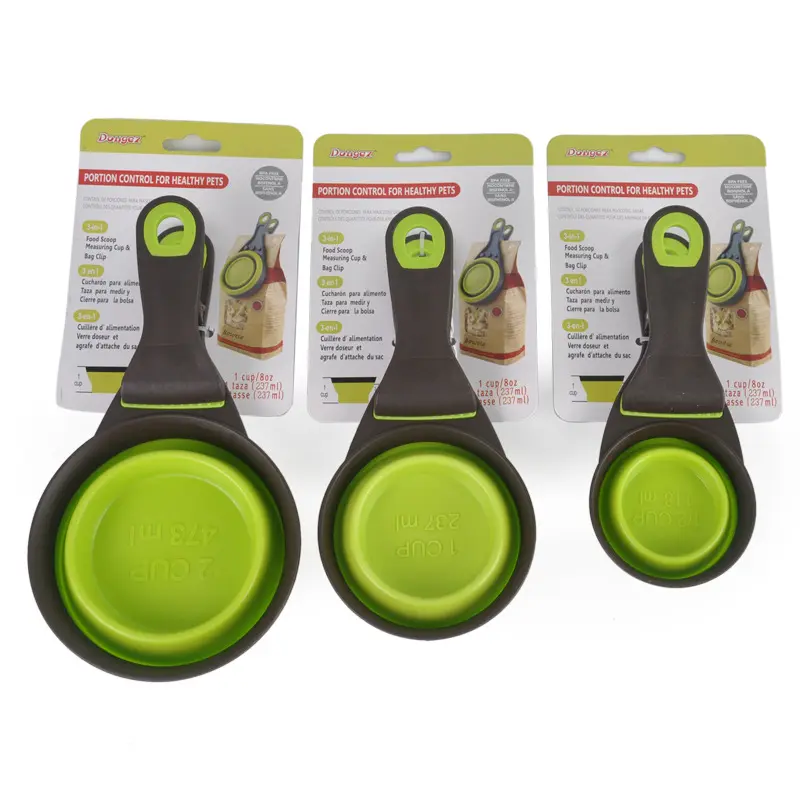 Collapsible Dog Food Scoop With Bag Clip Pet Food Scoop Collapsible Pet Bowl