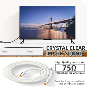 Fabrika fiyat RG6 koaksiyel kablo ile f-tipi konnektörler Set yüksek hızlı Internet dijital TV anteni uydu kablosu uzatma tel - Product Image 4