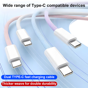 PD 60W 20W USB C型电缆5A快速充电数据线，适用于iPhone 15 16 Pro Max USB C型电话线充电器