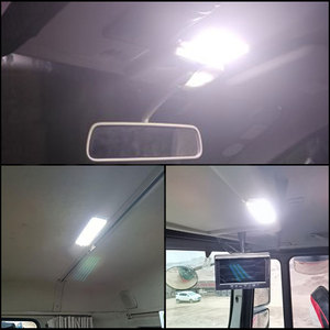 Süper parlak beyaz 12V-24V kendinden yapışkanlı araba LED Dome çatı tavan işık kamyon 72SMD COB iç okuma işık - Product Image 5
