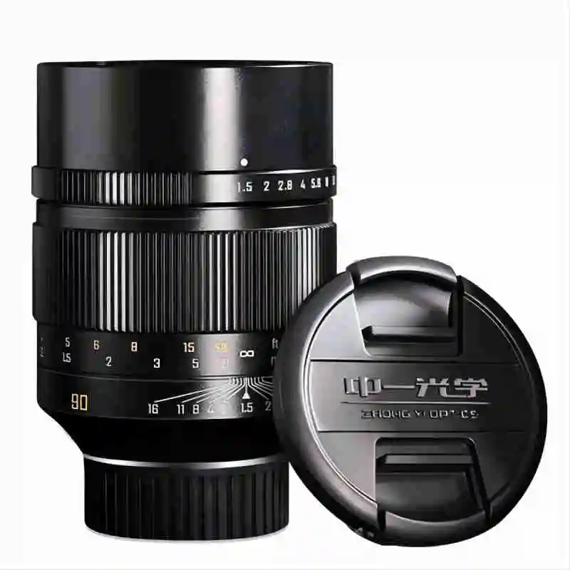 High-quality Camera Lenses Zhongyi Full-frame 90mm Prime Lens Mf Manual 9 Blades Fixed Focus Lens 1.1 Meter