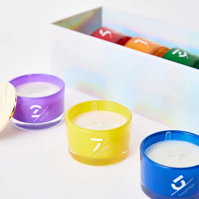 Nouvelle boîte-cadeau colorée de bougie d'aromathérapie avec le cadeau de main décoration à la maison sans fumée en gros