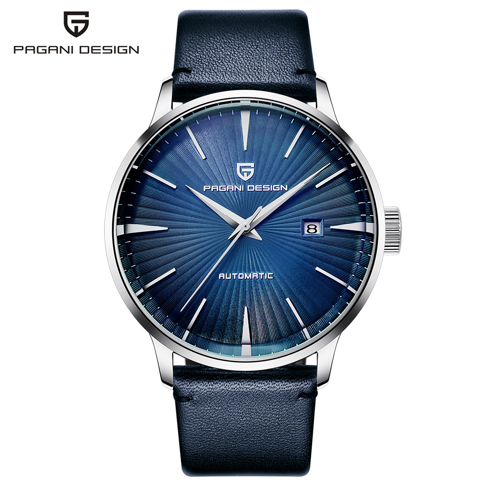 White shell, blue surface, blue leather