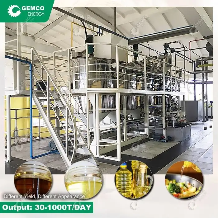 Planta de refinería de aceite completo comestible, crudo Industrial para procesamiento de verduras a gran escala, cocina, fibra de arroz, la mejor venta de fábrica