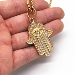 Fatima Palm kolye kadınlar/erkekler David yıldız kolye klasik rahat takı mutlu Hanukkah Judaica hediye dini - Product Image 4