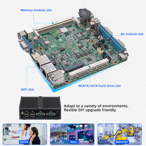 N260 endüstriyel mini PC 2 LAN N2840 J1800 J1900 entegre kart fansız 2 * COM 6 * USB HD-MI VGA Linux mini endüstriyel bilgisayar - Product Image 2