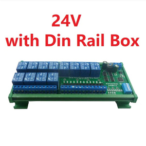 12CH DC12V 24V NPN Salida de entrada digital UART RS485 Módulo de relé Modbus RTU DIN35 C45 Tablero de caja de riel para control de máquina PLC PTZ - Product Image 5