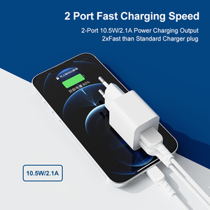 Yüksek hızlı ab tak 2 USB 10.5W güç Android telefon şarj cihazı almanya için uygun, İtalya, fransa - Product Image 2