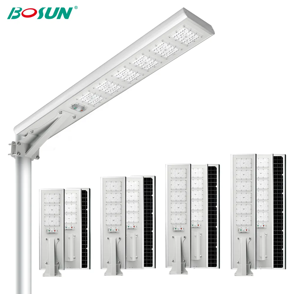 BOSUN Lampu Jalan Tenaga Surya Led Luar Ruangan, Panel Surya Tahan Air Ip65 Terintegrasi 100W 120W 150W 180W Luar Ruangan