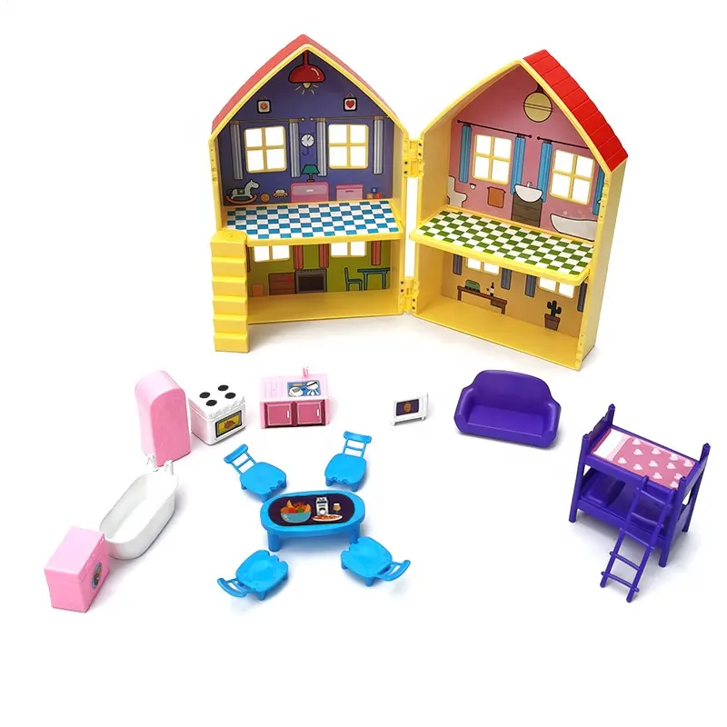 子供のための2022ホット販売ハッピーファミリーミニおもちゃキットDIYミニチュアスケールカビーハウス家具