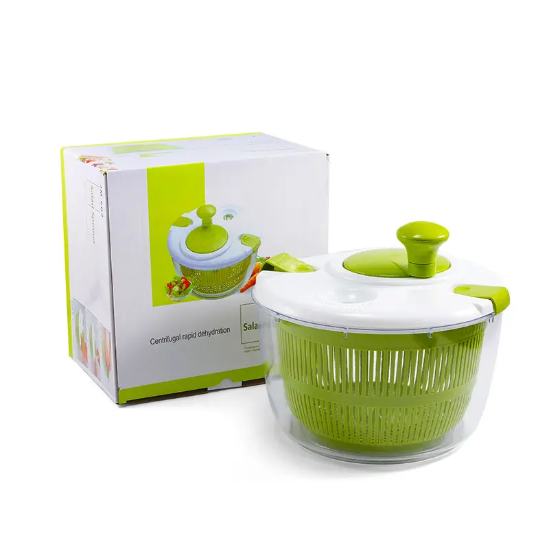 5L Grande Multifunções Manual Salad Spinner Eco-Friendly Plástico Vegetal Lavadora com Boas Apertas para Uso De Cozinha