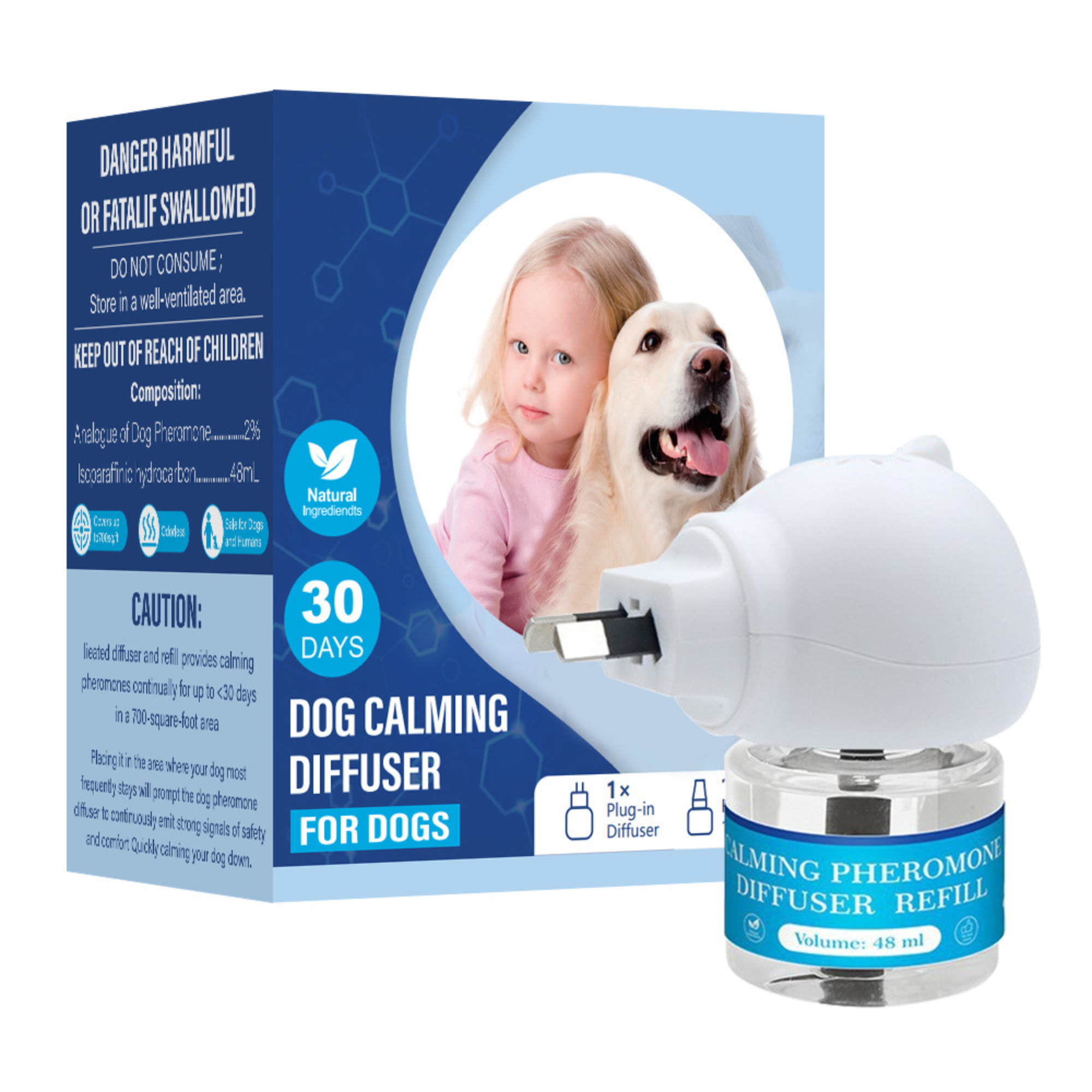 Liquide calmant et apaisant pour chien standard australien (1 unité + 1 liquide)