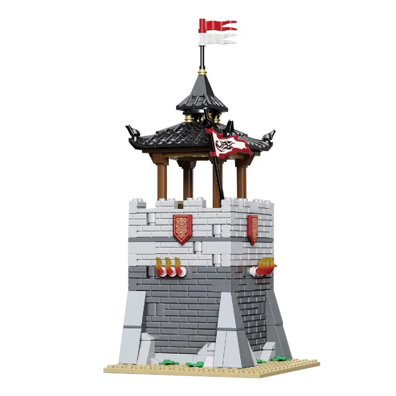 Drie Koninkrijken Oude Chinese Militaire Verdediging Kazemattoren Bouwstenen Set Moc Middeleeuws Architectonisch Model Bakstenen Speelgoed