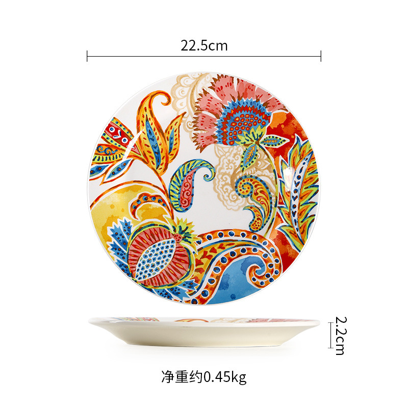 Flor Caifeng - plato de 9 pulgadas